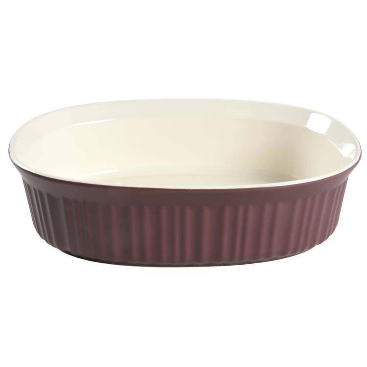 French White 2.5 Quart Oval Casserole No Lid
