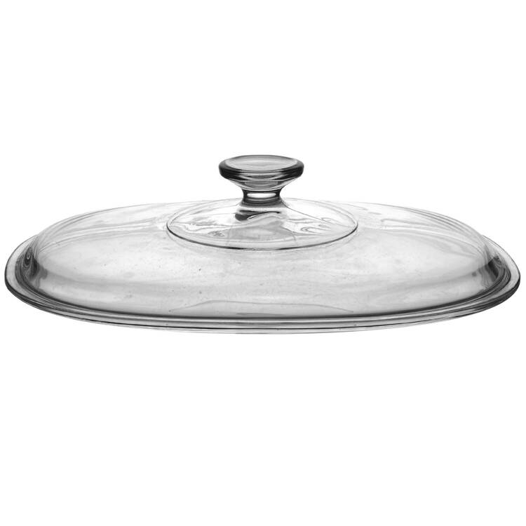 French White Lid for 1.5 Quart Oval Covered Casserole