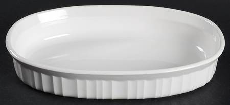 French White 1 Pint Oval Covered Casserole No Lid