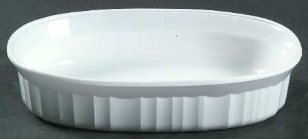 French White Oval Individual Casserole No Vented Plastic Lid