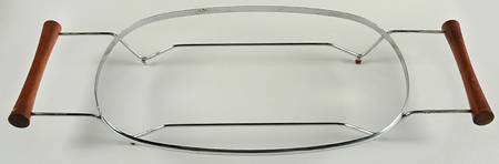 French White 12" Metal Stand for Oval Baker