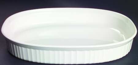 French White 12'' Oval Baker