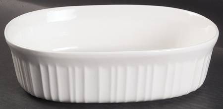 French White 1.5 Quart Oval Covered Casserole No Lid
