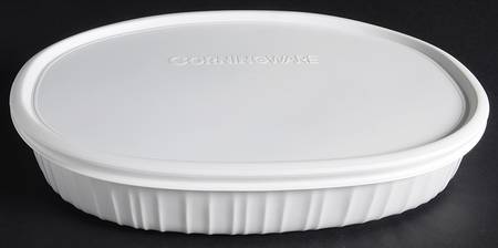 French White 1.5 Quart Oval Covered Casserole