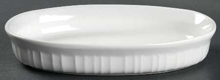 French White 1.5 Pint Oval Covered Casserole No Lid