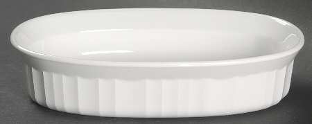 French White Oval Individual Casserole No Plastic Lid