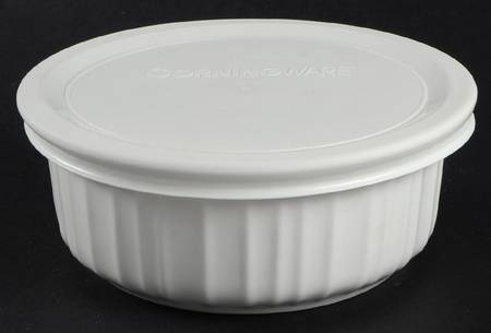 French White Individual Casserole & Plastic Lid