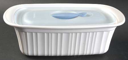 French White Loaf Pan & Plastic Lid