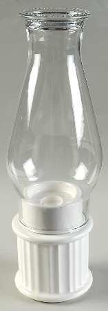 French White Hurricane Lamp & Globe