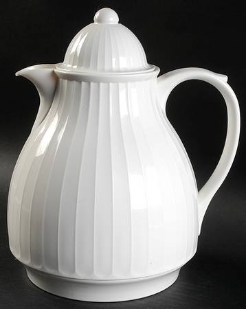 French White Plastic Thermos/Carafe & Lid