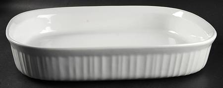 French White 14" Rectangular Roaster