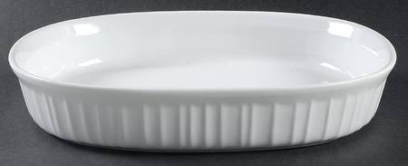 French White 1.5 Quart Oval Covered Casserole No Lid