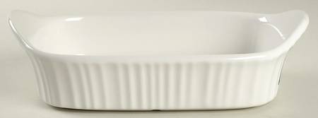French White 9" Rectangular Baker