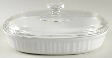 French White 1.5 Quart Oval Covered Casserole