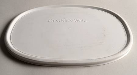 French White Lid for 1.5 Quart Oval Covered Casserole