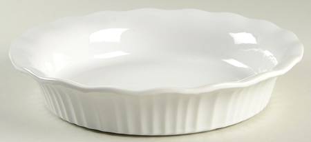 French White 10" Pie Baking Plate