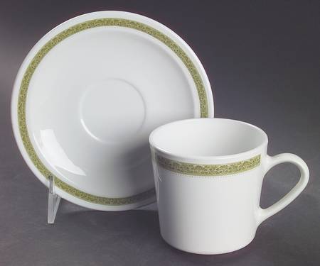 Lynwood Green Flat Cup & Saucer Set