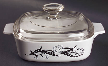 Lyrics Black 1 Qt Square Casserole w/Glass or Plastic Lid