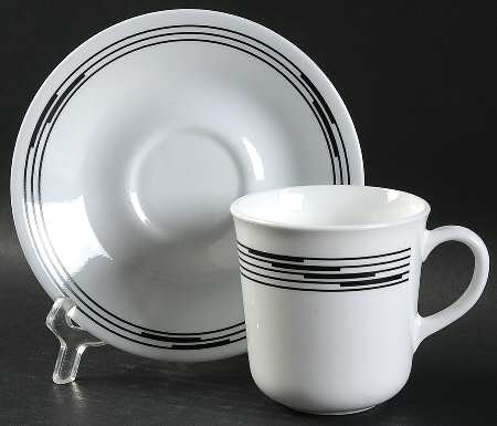 Optic (Corelle) Flat Cup & Saucer Set