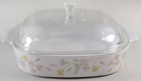 Pastel Bouquet (Corelle) 2.5 Quart Square Casserole with Lid
