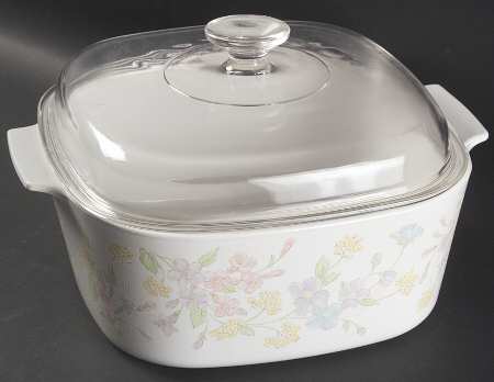 Pastel Bouquet (Corelle) 5 Quart Square Casserole with Glass Lid
