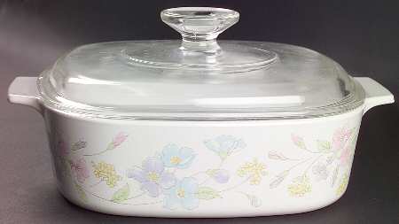 Pastel Bouquet (Corelle) 2 Quart Square Casserole with Lid