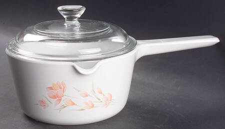 Peach Floral (Corelle) 1 Quart Saucepan & Lid