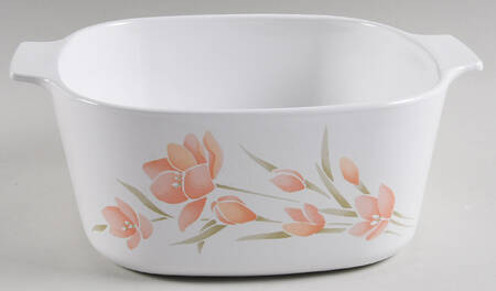 Peach Floral (Corelle) 3 Quart Square Casserole No Lid
