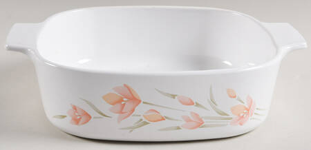 Peach Floral (Corelle) 2 Quart Square Casserole No Lid
