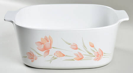 Peach Floral (Corelle) 5 Quart Square Casserole No Lid