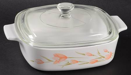 Peach Floral (Corelle) 1 Quart Square Casserole with Lid