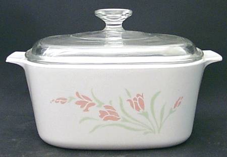 Peach Garland (Corelle) 3 Quart Square Casserole with Lid