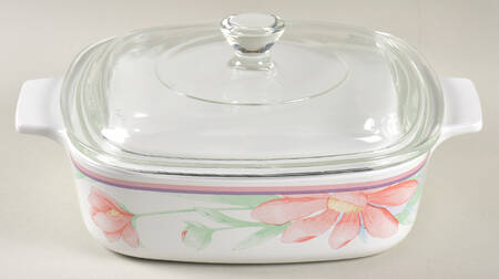 Peony 1 Quart Square Casserole with Lid