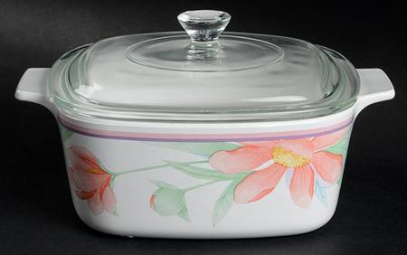 Peony 1.5 Quart Square Casserole with Lid