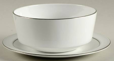Platinum Edge (Centure, Rim) Gravy Boat & Underplate (Uses the Soup Bowl)
