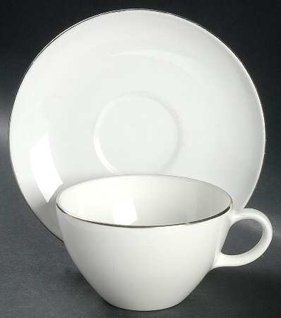 Platinum Edge (Centure, Coupe) Flat Cup & Saucer Set