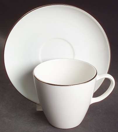 Platinum Edge (Centure, Coupe) Flat Cup & Saucer Set