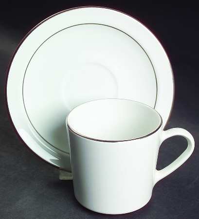 Platinum Edge (Centure, Rim) Flat Cup & Saucer Set
