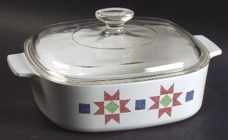 Quilt (Corelle) 2 Quart Square Casserole with Lid
