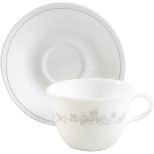 Ribbon Bouquet (Corelle) Flat Cup & Saucer Set