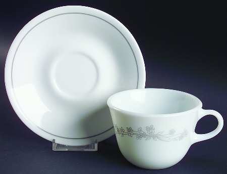 Ribbon Bouquet (Corelle) Flat Cup & Saucer Set