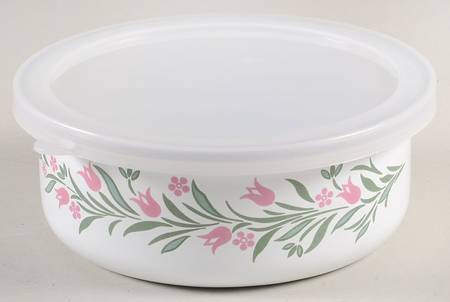 Rosemarie (Corelle) Bowl-Metal 5 3/4" with Plastic Lid