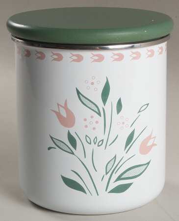 Rosemarie (Corelle) Medium Metal Canister & Wood Lid