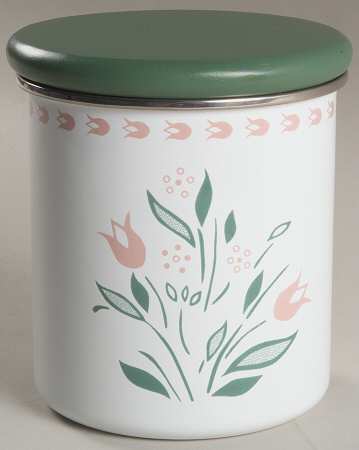 Rosemarie (Corelle) Small Metal Canister & Wood Lid