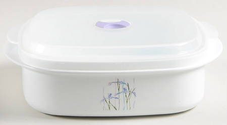 Shadow Iris (Corelle) 28 Oz Square Plastic Microwave Bowl w/Vent Lid