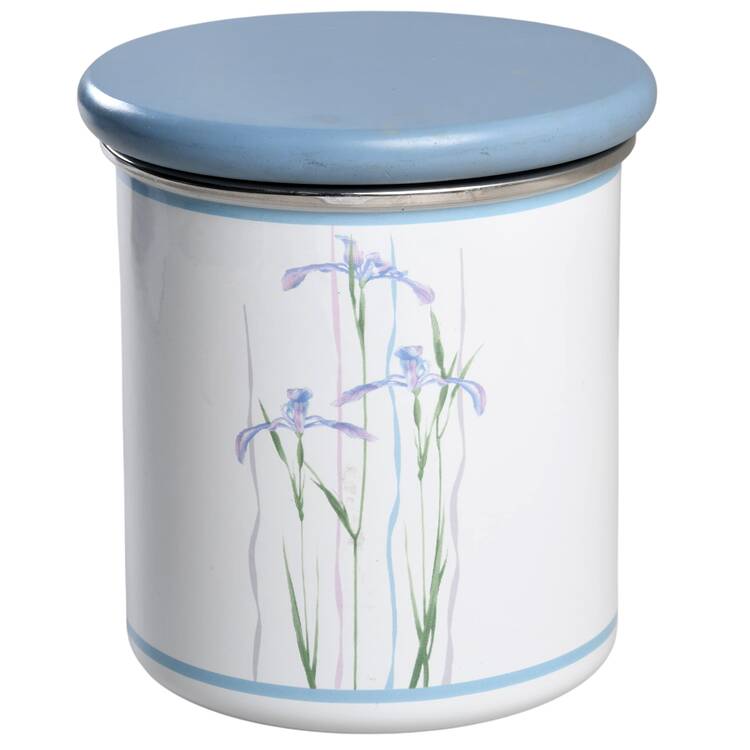 Shadow Iris (Corelle) Small Metal Canister & Wood Lid