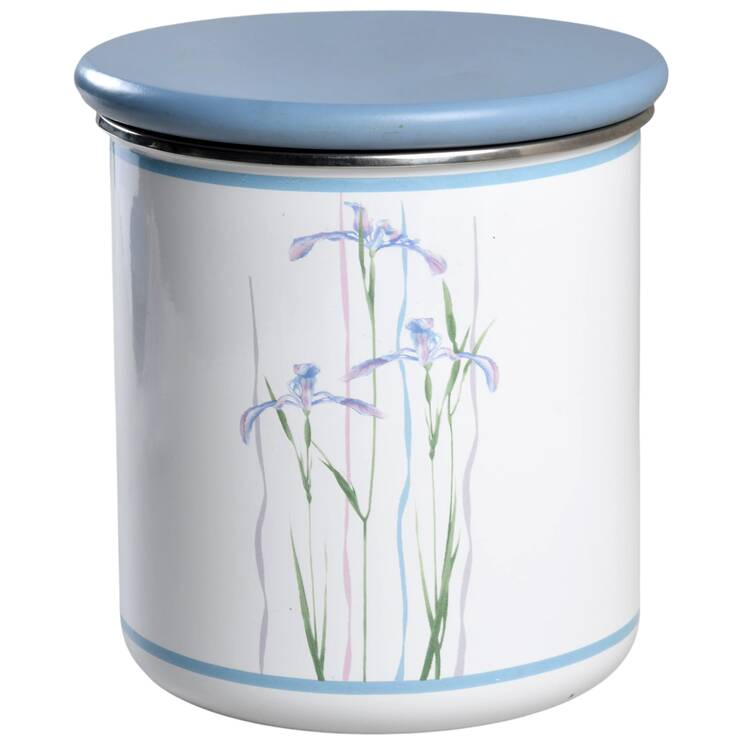Shadow Iris (Corelle) Medium Metal Canister & Wood Lid