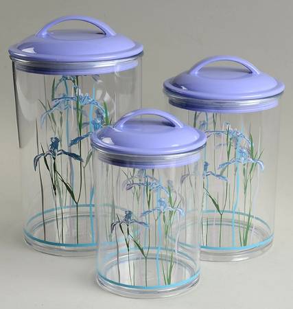 Shadow Iris (Corelle) (3 Piece) Acrylic Canister Set