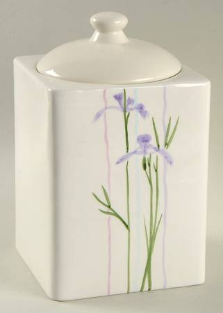 Shadow Iris (Corelle) Medium Square Canister & Lid