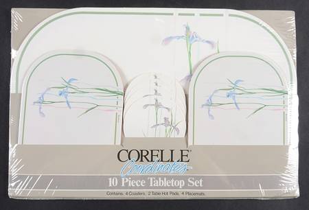 Shadow Iris (Corelle) Tabletop Set-10pc(4coasters,2 Hot Pads,4placemats)